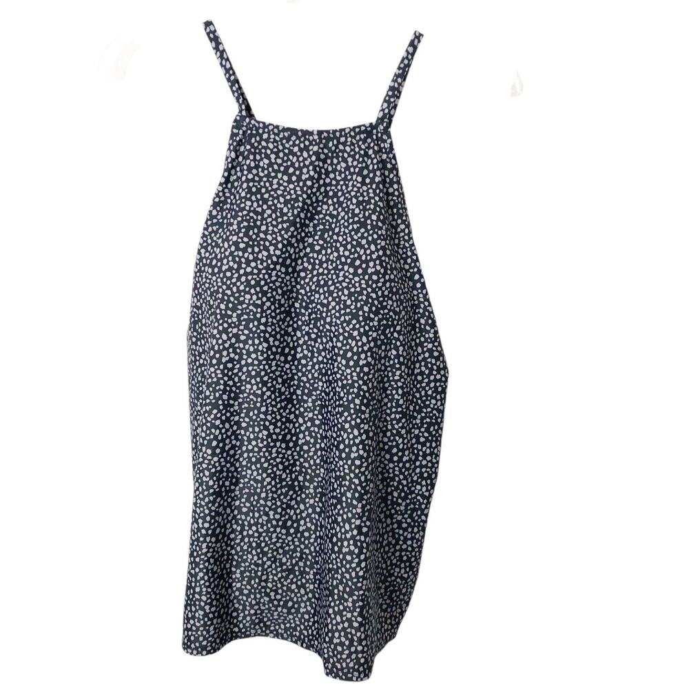 Kona Sol NWT Women's Black Animal Print Halter Tankini Top Shelf Bra Large 12-14